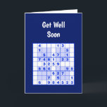 Sudoku Puzzles Get well Card<br><div class="desc">A get well greeting and two sudoku puzzles with the solution on the back is a fun design for birthdays .</div>
