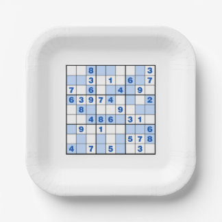  Sudoku Puzzles  Paper Plate