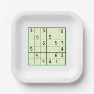 Sudoku Puzzles  Paper Plate