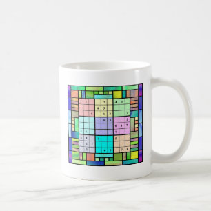 Sudoku Stained Glass Design Coffee Mug