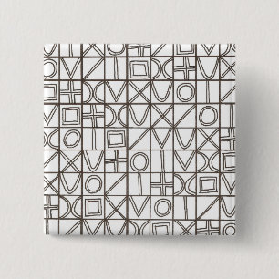 Sudoku Two-Black And White Abstract Art 15 Cm Square Badge