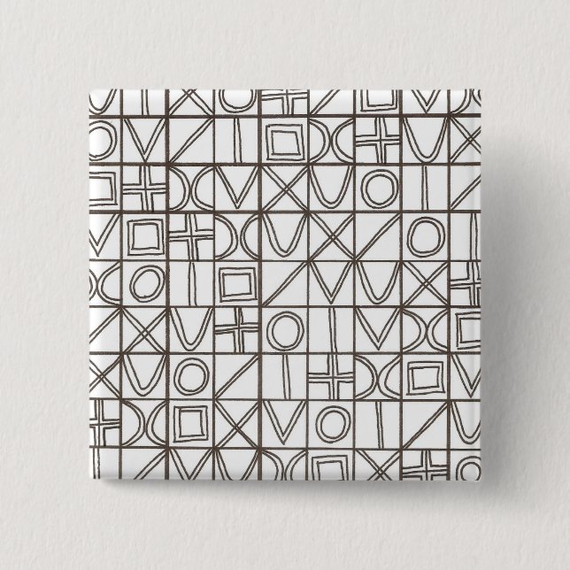 Sudoku Two-Black And White Abstract Art 15 Cm Square Badge (Front)