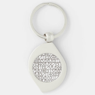Sudoku Two-Black And White Abstract Art Key Ring