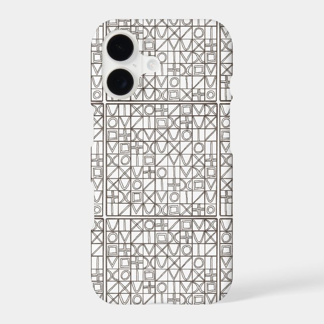Sudoku Two-Black And White Modern Geometric (Back)