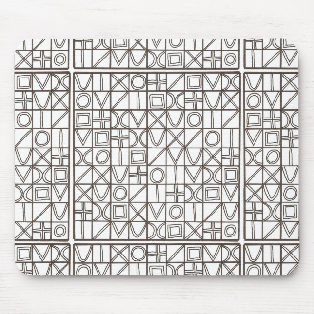 Sudoku Two-Black And White Modern Geometric Mouse Mat (Front)