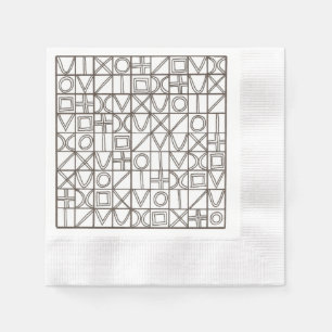 Sudoku Two-Black And White Modern Geometric  Napkin