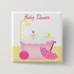 Sudsy Bathtub Pink Baby Girl Shower Pin