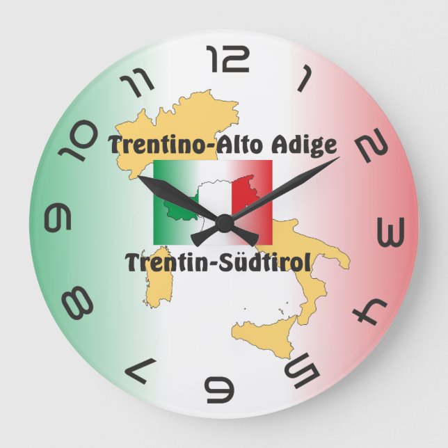 Südtirol – Alto Adige - Italien - Italia Uhr Large Clock (Front)
