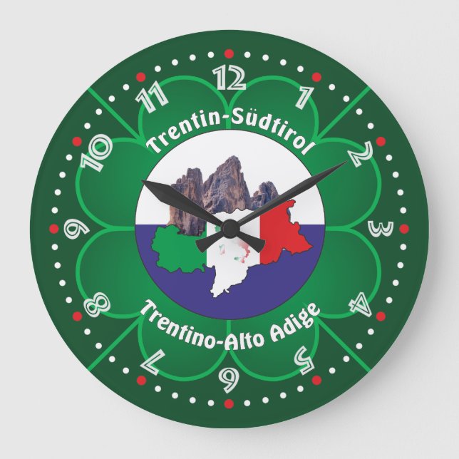 Südtirol – Alto Adige - Italien - Italia Uhr Large Clock (Front)