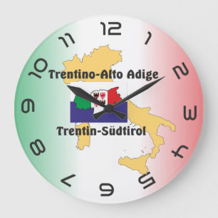 Südtirol – Alto Adige - Italien - Italia Uhr Large Clock