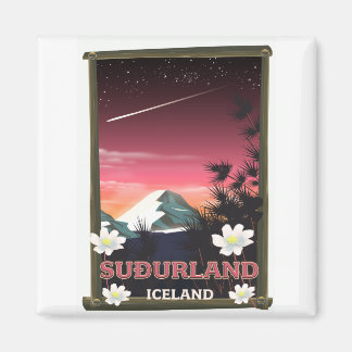Suðurland Iceland travel poster Magnet