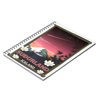 Suðurland Iceland travel poster Notebook