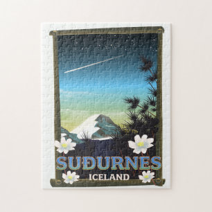 Suðurnes iceland travel poster jigsaw puzzle