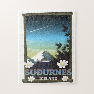 Suðurnes iceland travel poster jigsaw puzzle