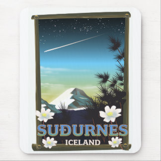 Suðurnes iceland travel poster mouse mat