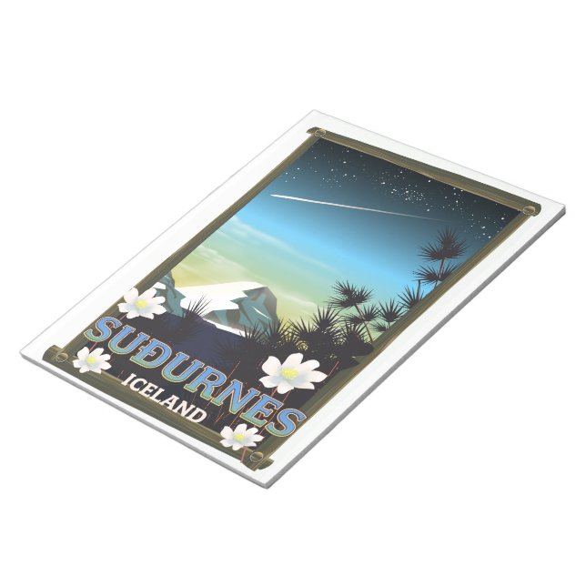 Suðurnes iceland travel poster notepad (Angled)