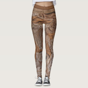 Suede sculptured leggings
