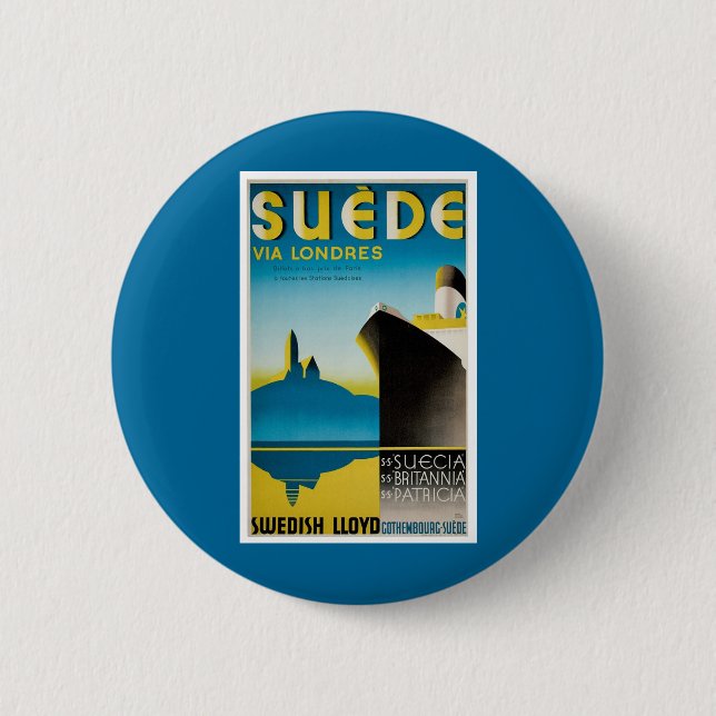 Suede via Londres 6 Cm Round Badge (Front)