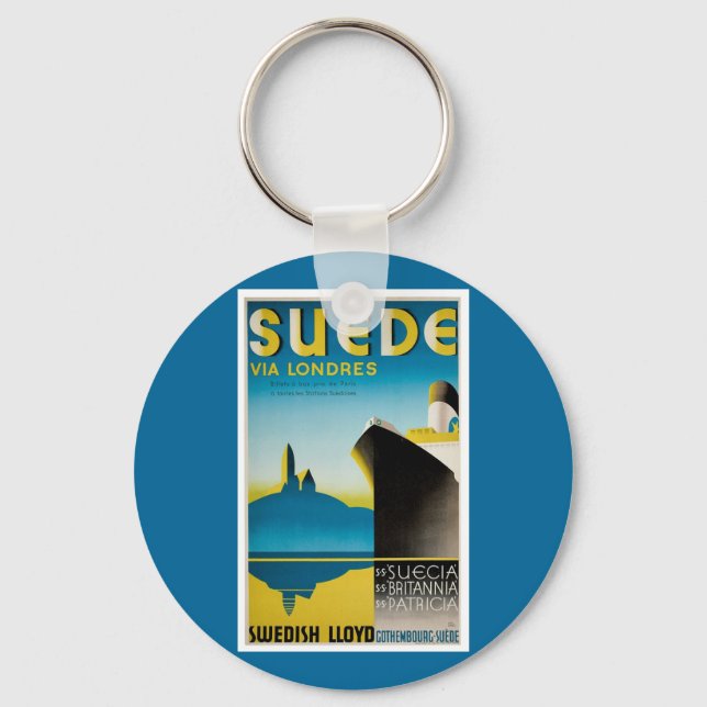Suede via Londres Key Ring (Front)
