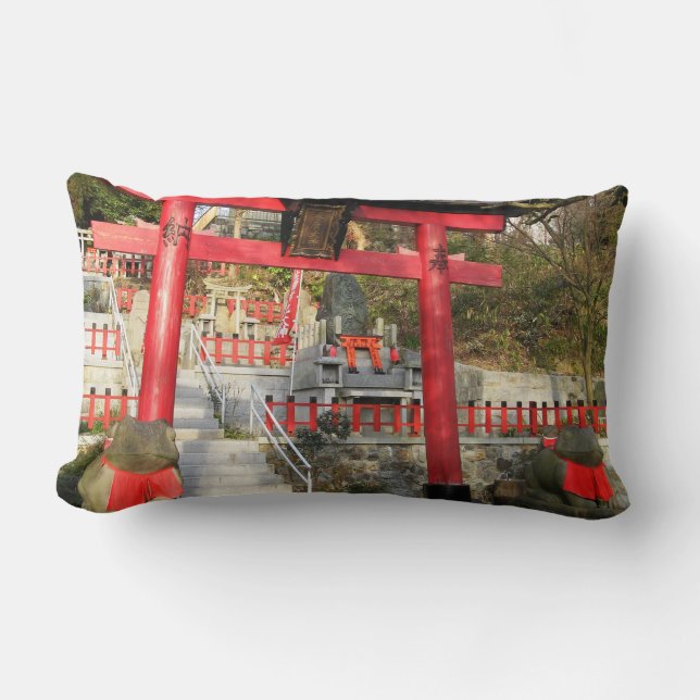 Suehiro Ogami Shrine (Fortune Frog Shrine) Lumbar Cushion (Front)