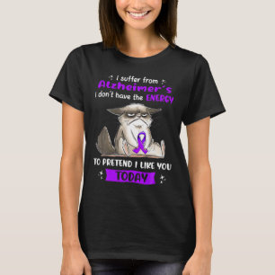 Suffer From Alzheimerheimer S Awareness Fun Cat T-Shirt