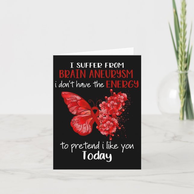 Suffer From Brain Aneurysm Awareness Butterfly Bur Card (Front)