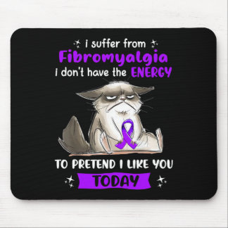 Suffer From Fibromyalgia Awareness Fun Cat  Mouse Mat