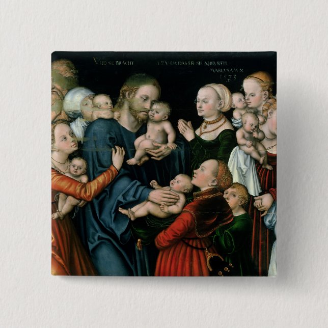 Suffer the Little Children to Come Unto Me, 1538 15 Cm Square Badge (Front)