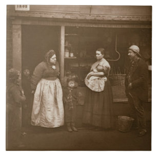 Sufferers from the Flood, from 'Street Life in Lon Tile