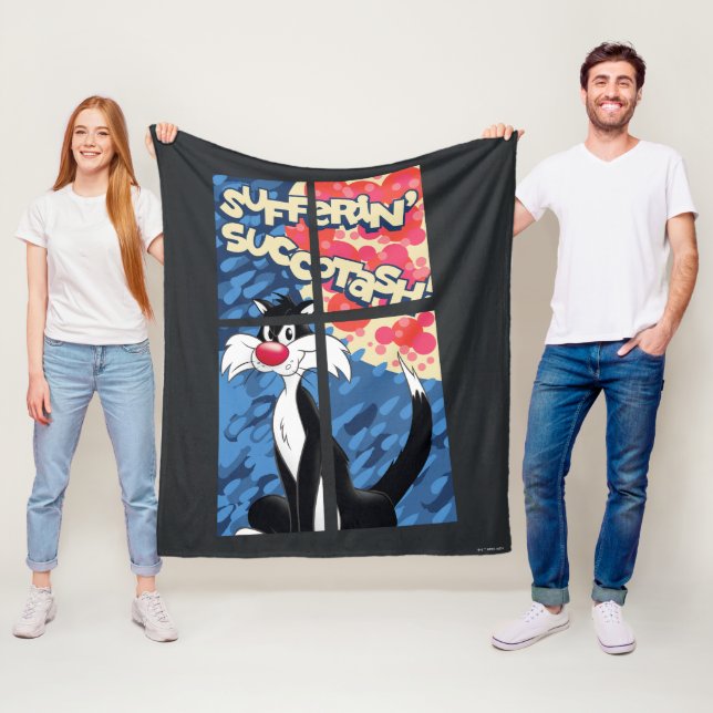 "Sufferin' Succotash" SYLVESTER™ Behind Window Fleece Blanket (In Situ)