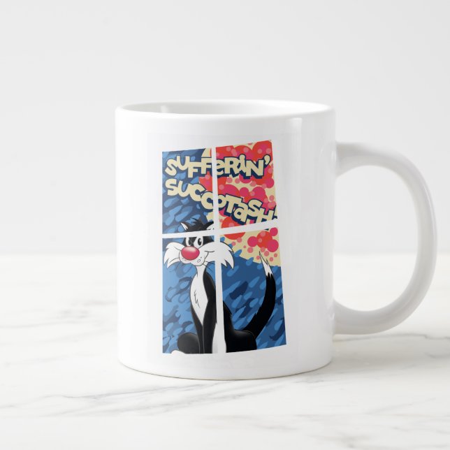 "Sufferin' Succotash" SYLVESTER™ Behind Window Large Coffee Mug (Right)