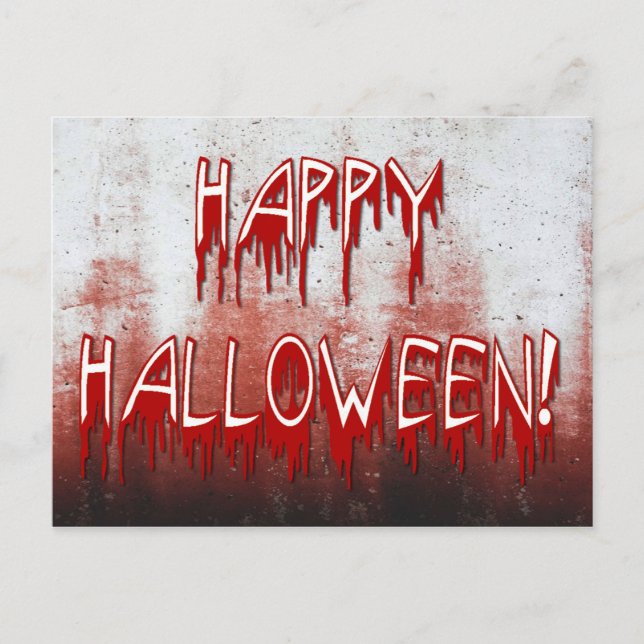 Suffering Happy Halloween Blood Stained Postcard (Front)