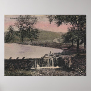 Suffern NY, New York, Mahwah Falls, Vintage Poster