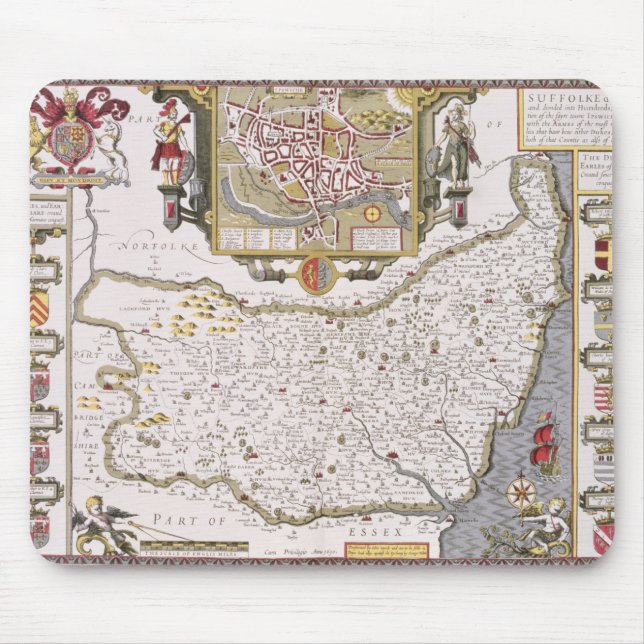 Suffolk and the situation of Ipswich Mouse Mat (Front)