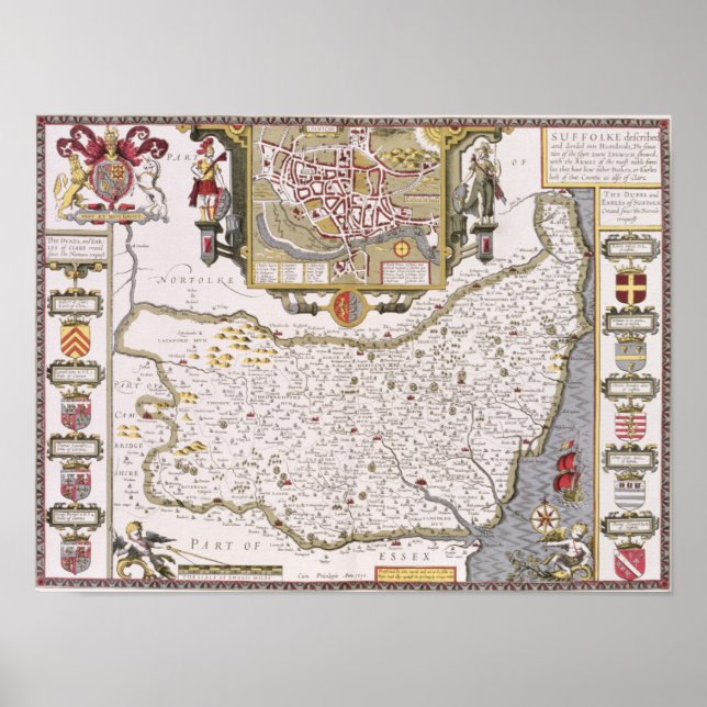 Suffolk and the situation of Ipswich Poster (Front)