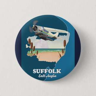 Suffolk east anglia map 6 cm round badge