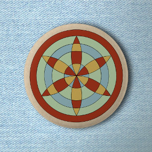Suffolk Hexafoil (Daisy Wheel) Witch Mark 6 Cm Round Badge