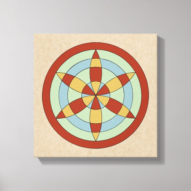 Suffolk Hexafoil (Daisy Wheel) Witch Mark Canvas Print (Front)