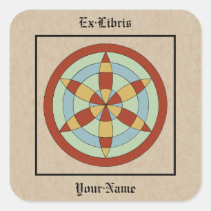 Suffolk Hexafoil Witch Mark Bookplate Square Sticker