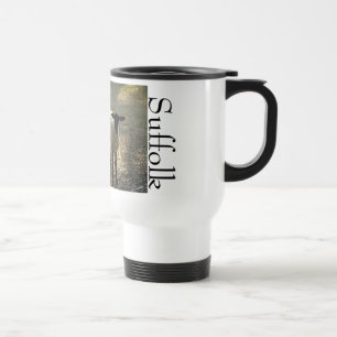 Suffolk Sheep Afternoon Sunshine Pastoral Scene Travel Mug