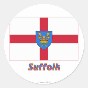 Suffolk St Edmund's Proposal Flag with Name Classic Round Sticker