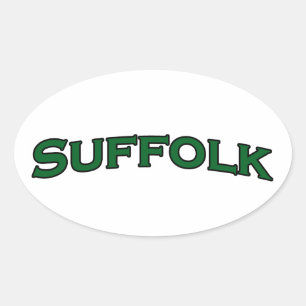 Suffolk Virginia Arched Text Logo Oval Sticker