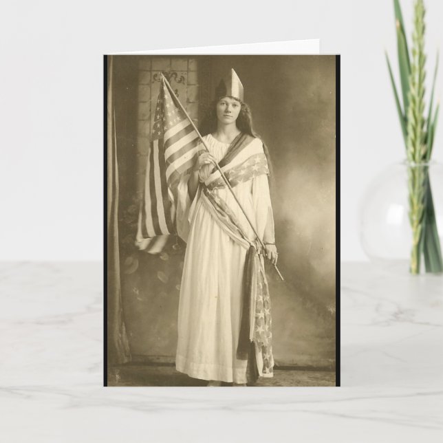 suffrage liberity lady greeting card (Front)