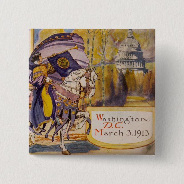 Suffrage Procession 1913 15 Cm Square Badge (Front)