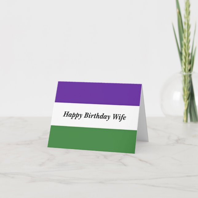 Suffragette birthday card for wife (Front)