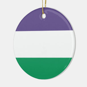 Suffragette Flag Ceramic Tree Decoration