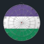 Suffragette Flag Dartboard<br><div class="desc">This design features the flag of the suffragette movement, which in the 20th century fought for the right to vote in public elections, known as women's suffrage. The term "suffragette" was first coined to belittle the movement, but the women involved soon accepted and embraced the new name as a sign...</div>
