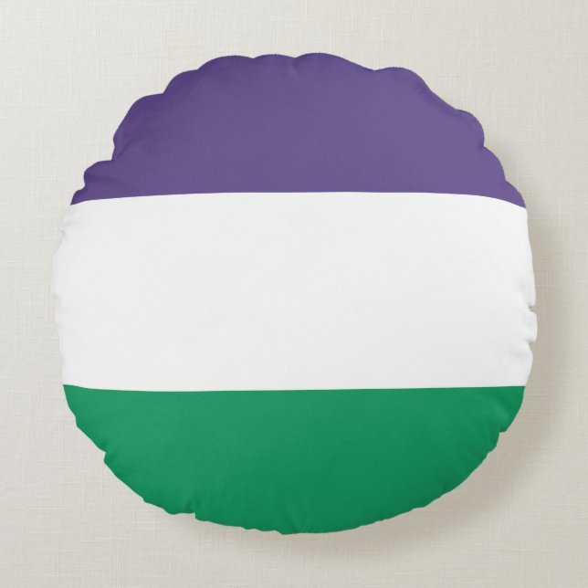 Suffragette Flag Round Cushion (Front)