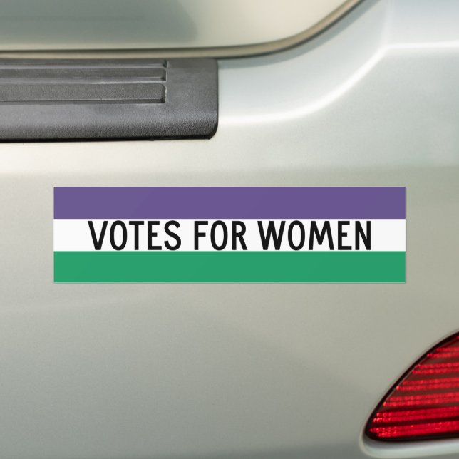 Suffragette Flag Women's Suffrage Votes For Women Bumper Sticker (On Car)