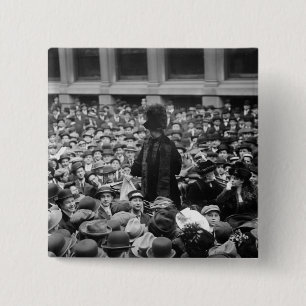 Suffragette Hits The Street: early 1910s 15 Cm Square Badge